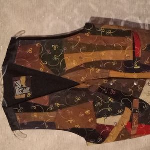 LEATHER Vest,Large, Brown